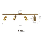 Spot moderne arrondi LED en métal doré