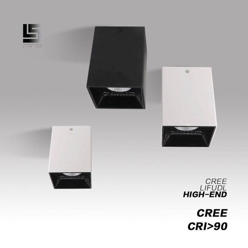 Spotlight modern LED cube in black or white