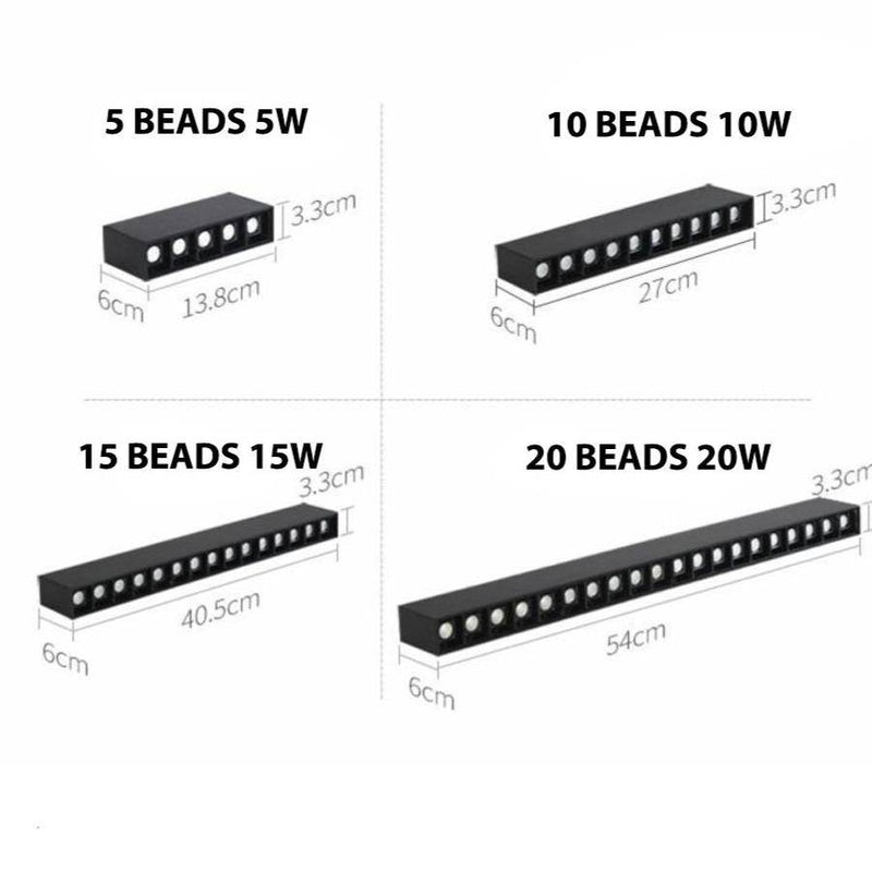 Spotlight modern linear LED in aluminium