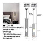 Suspension moderne LED avec tube cylindrique en aluminium Hotel