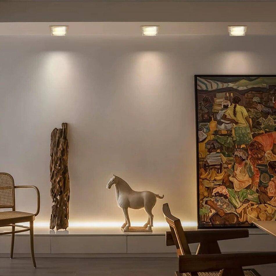 Spot design carré LED style chromé - vue 3 sur 6