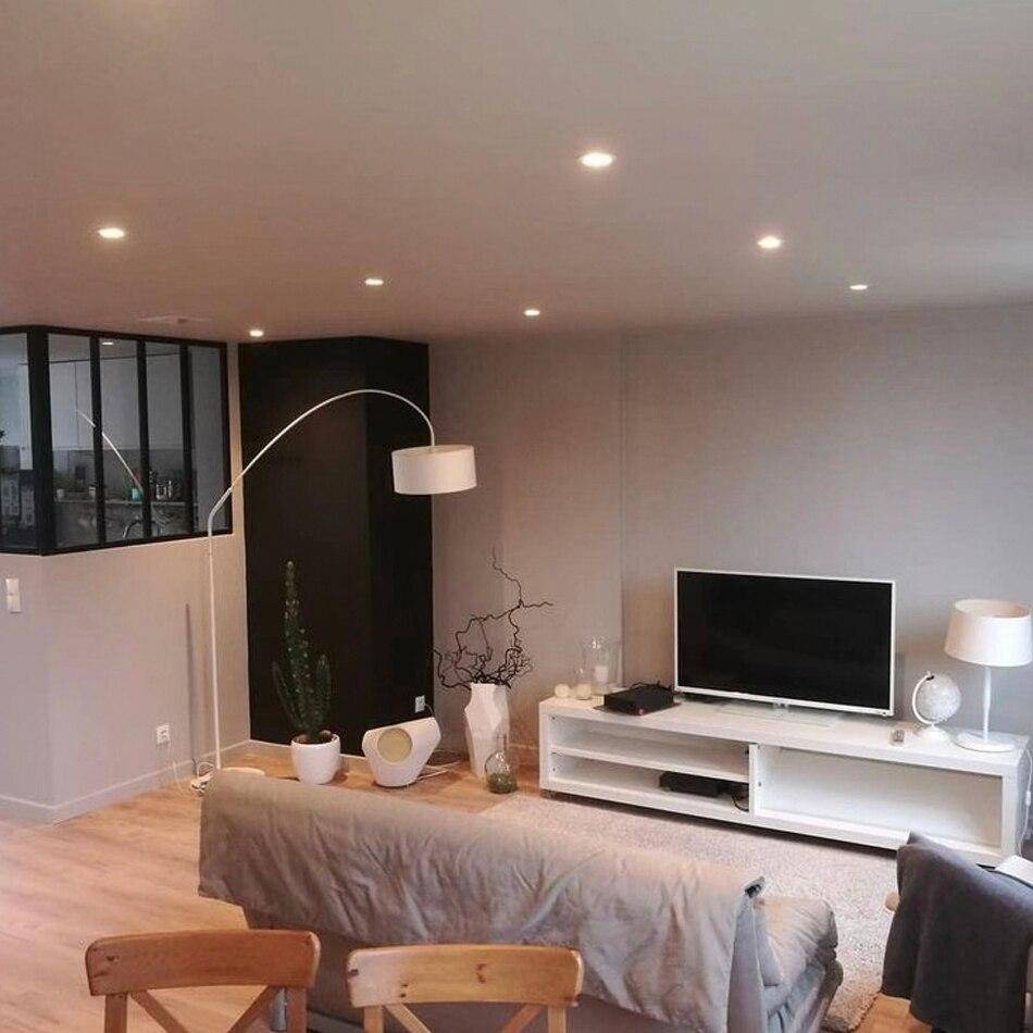 Spot encastré rond moderne en aluminium blanc - vue 3 sur 7