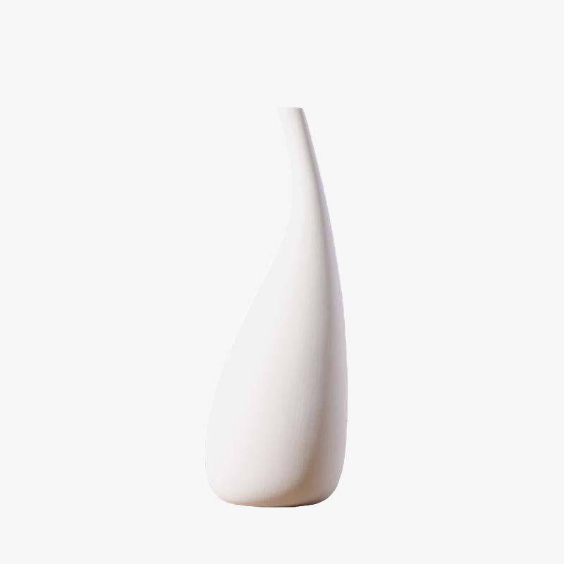 Rounded white ceramic vase modern style