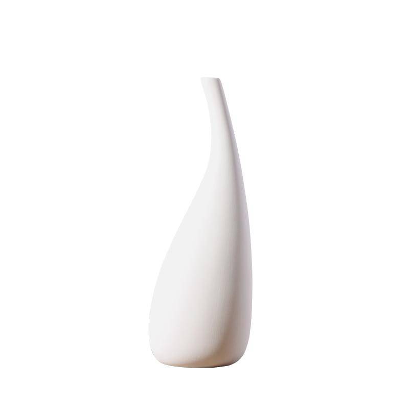 Jarrón redondo de cerámica blanca de estilo moderno