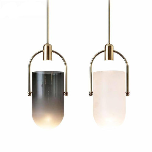 pendant light LED metal design with lampshade rounded glass Luxury
