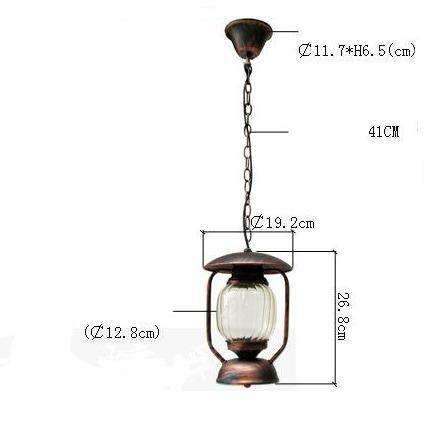 Suspension rétro LED en métal avec abat-jour en verre arrondi - vue 5 sur 5