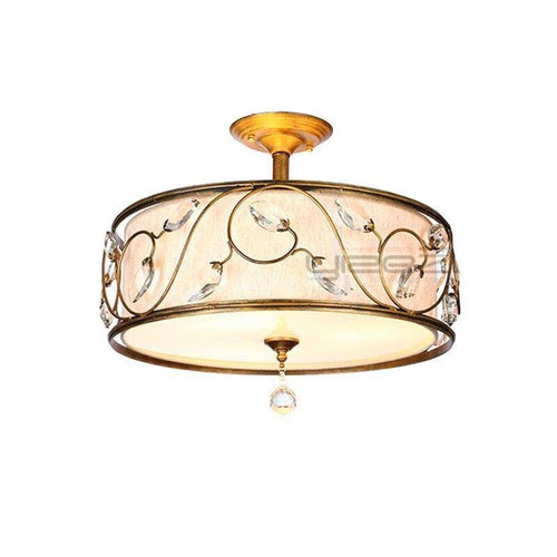 Suspension rétro LED arrondie avec motifs cristal - vue 2 sur 2