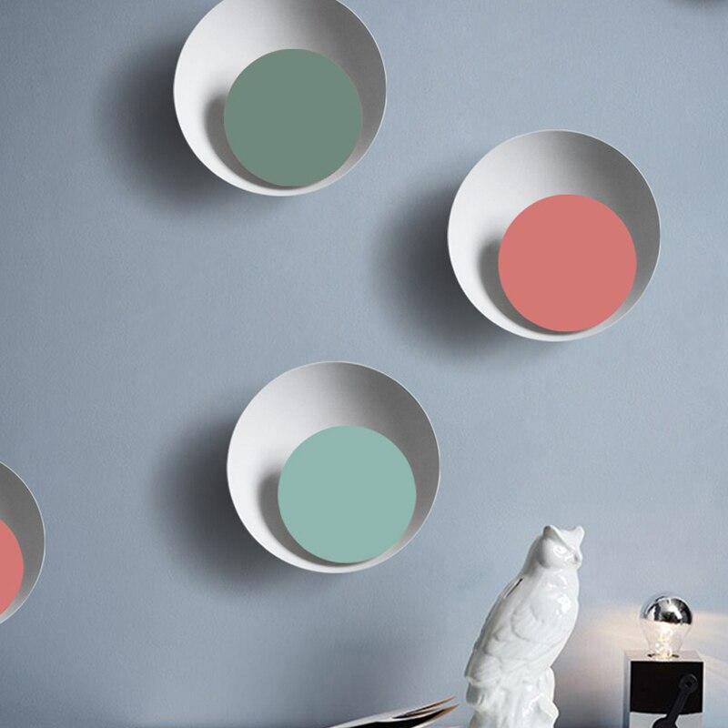 Applique murale moderne LED en métal et disque coloré - vue 7 sur 22