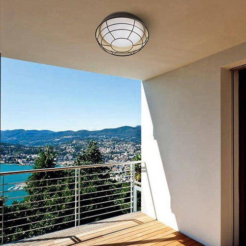 Modern LED ceiling light with metal cage Loft style