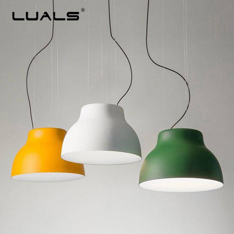 pendant light modern LED with lampshade colored metal