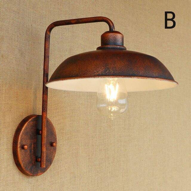 wall lamp retro LED wall light with lampshade conical copper