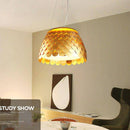 Suspension design LED avec abat-jour conique en tuile colorée
