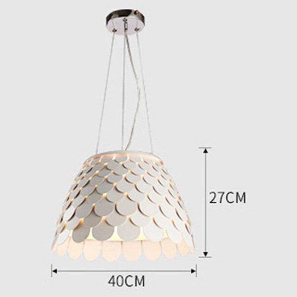 Suspension design LED avec abat-jour conique en tuile colorée