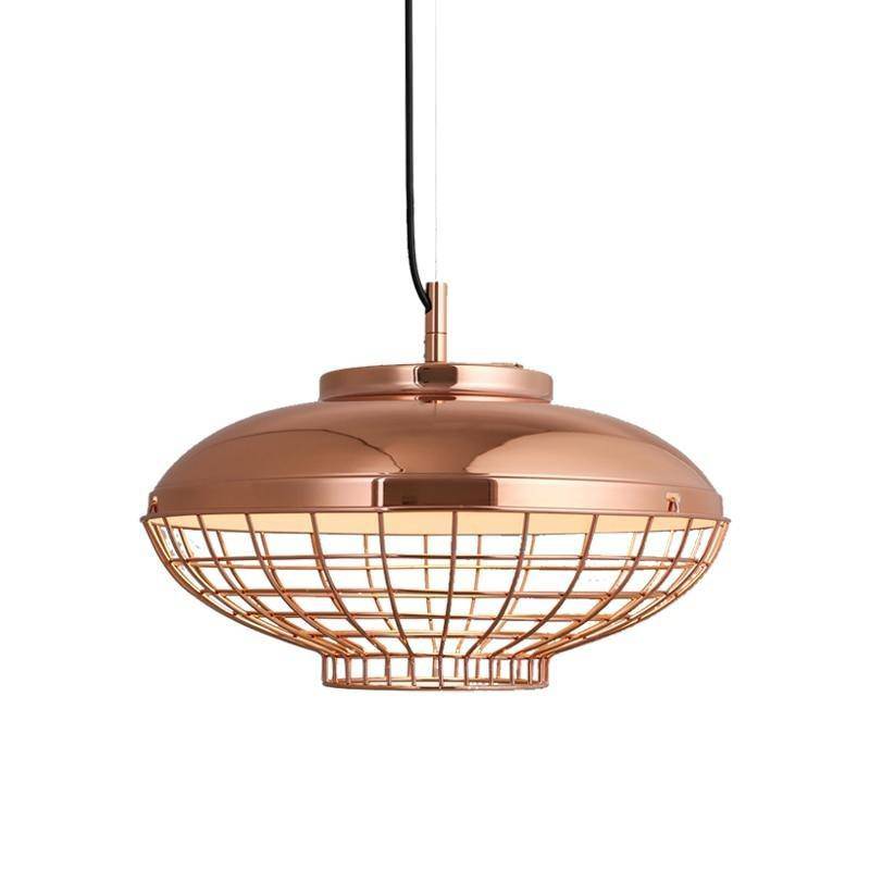 pendant light LED design with pink gold metal