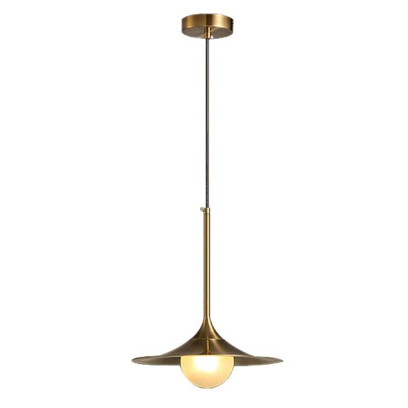 pendant light gold LED design with lampshade hat and ball Creative