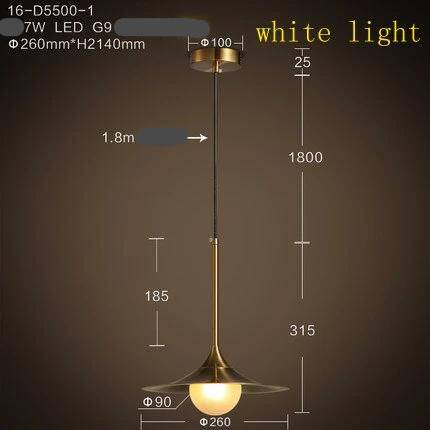 Lámpara de suspensión design LED dorado con bola creativa y pantalla de casquillo