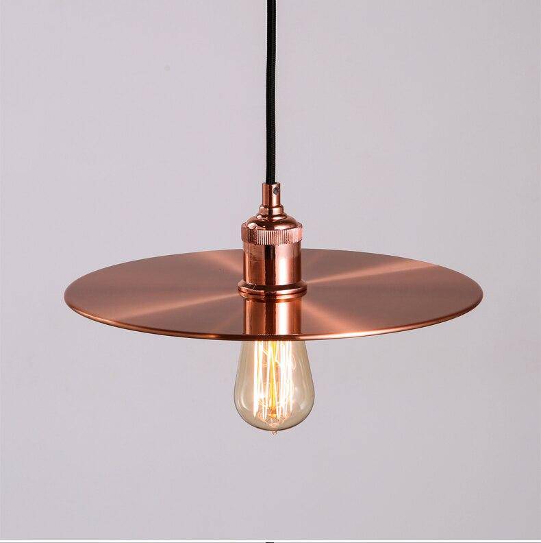 pendant light LED design with metal disc in industrial style