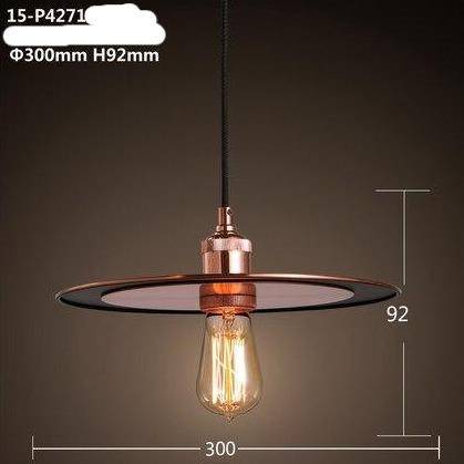 pendant light LED design with metal disc in industrial style
