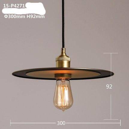 pendant light LED design with metal disc in industrial style