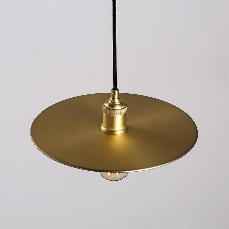 pendant light LED design with metal disc in industrial style