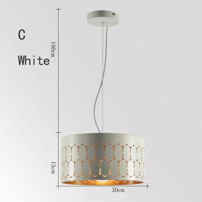 pendant light LED design with lampshade retro rounded metal