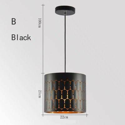 pendant light LED design with lampshade retro rounded metal