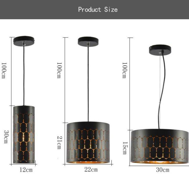 pendant light LED design with lampshade retro rounded metal