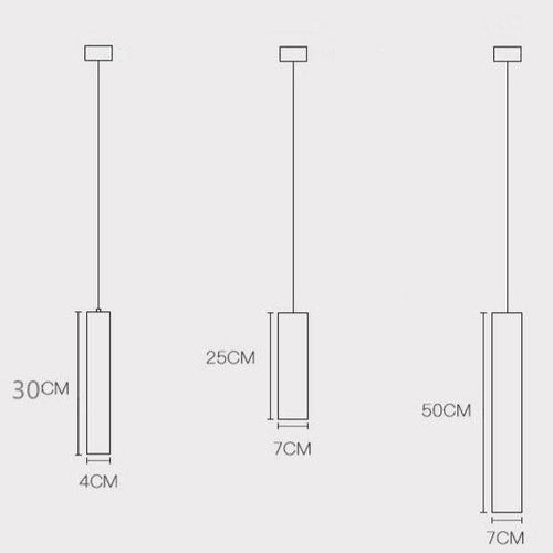 Suspension design LED allongée en ciment gris - vue 8 sur 8