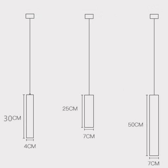 Suspension design LED allongée en ciment gris - vue 8 sur 8