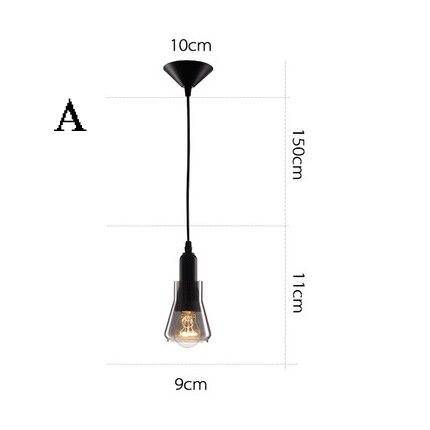 pendant light black LED design with lampshade rounded glass