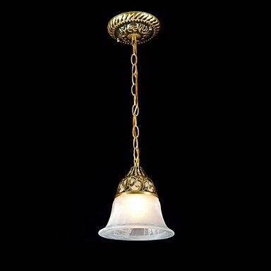 Suspension rétro LED en métal et finitions dorées - vue 3 sur 4