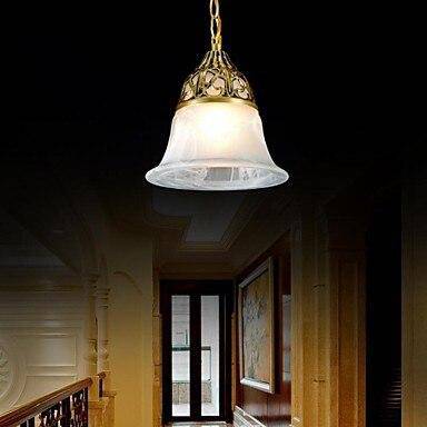 Suspension rétro LED en métal et finitions dorées - vue 2 sur 4