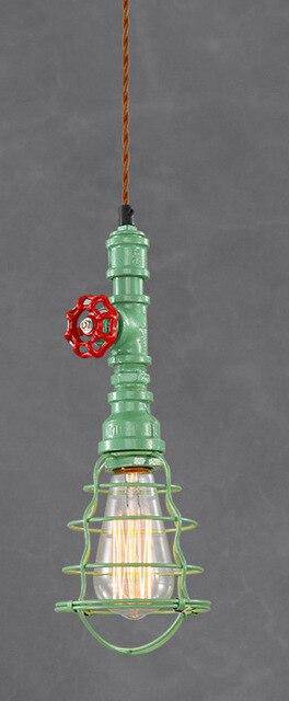 Lustre industriel LED avec plusieurs abat-jours cage en métal coloré - vue 13 sur 14
