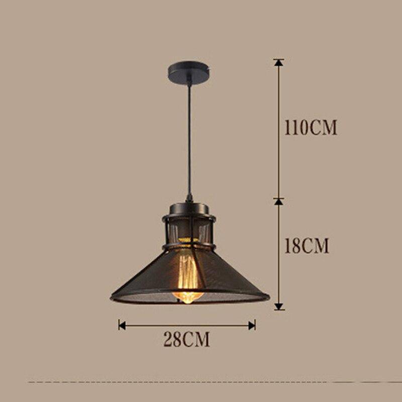 pendant light retro LED with lampshade conical copper industrial style
