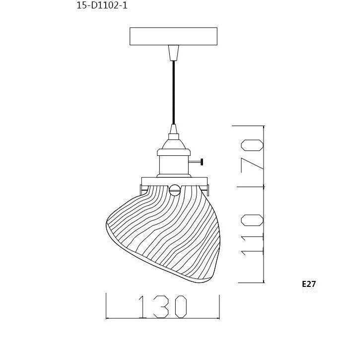 Suspension rétro LED avec abat-jour noir et doré