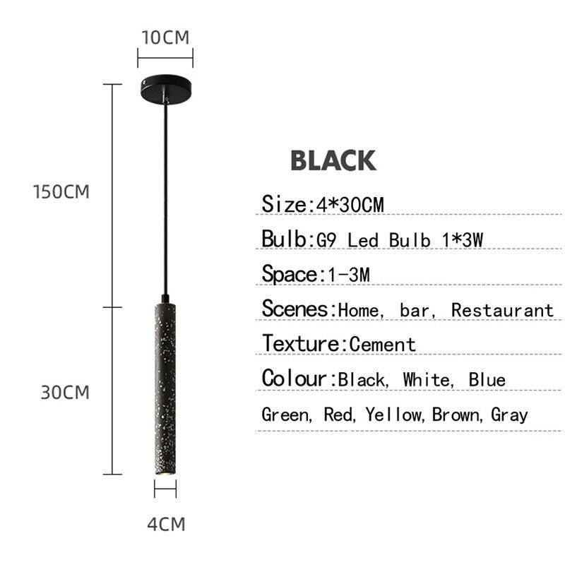 Lámpara de suspensión design LED en cemento de terrazo de color