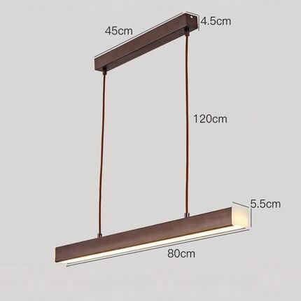 Suspension moderne LED allongé imitation bois