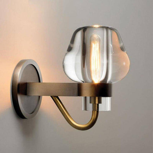 wall lamp LED wall design copper with distorted glass