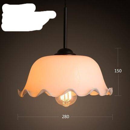 pendant light LED retro with lampshade with curved edges