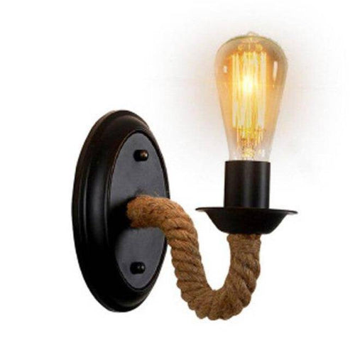 Applique murale rétro LED avec corde et ampoule Edison