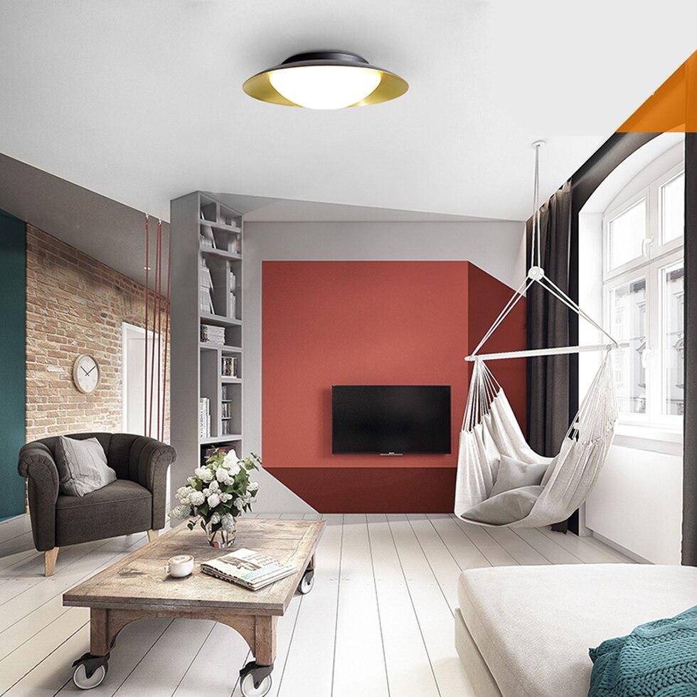 Plafonnier moderne LED avec abat-jour arrondi et boule lumineuse - vue 2 sur 19