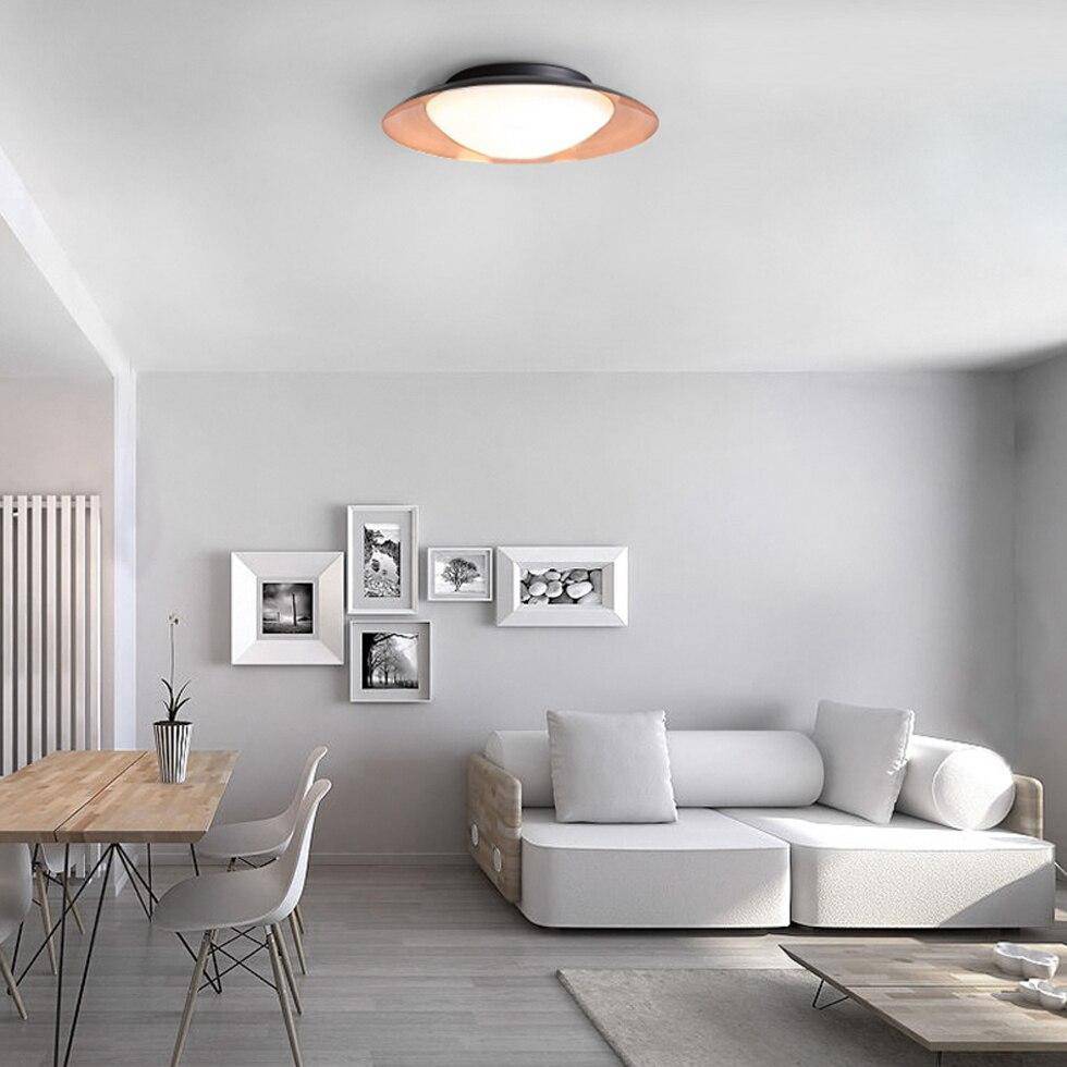 Plafonnier moderne LED avec abat-jour arrondi et boule lumineuse - vue 6 sur 19