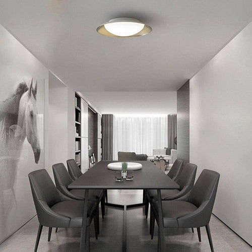 Plafonnier moderne LED avec abat-jour arrondi et boule lumineuse - vue 6 sur 19