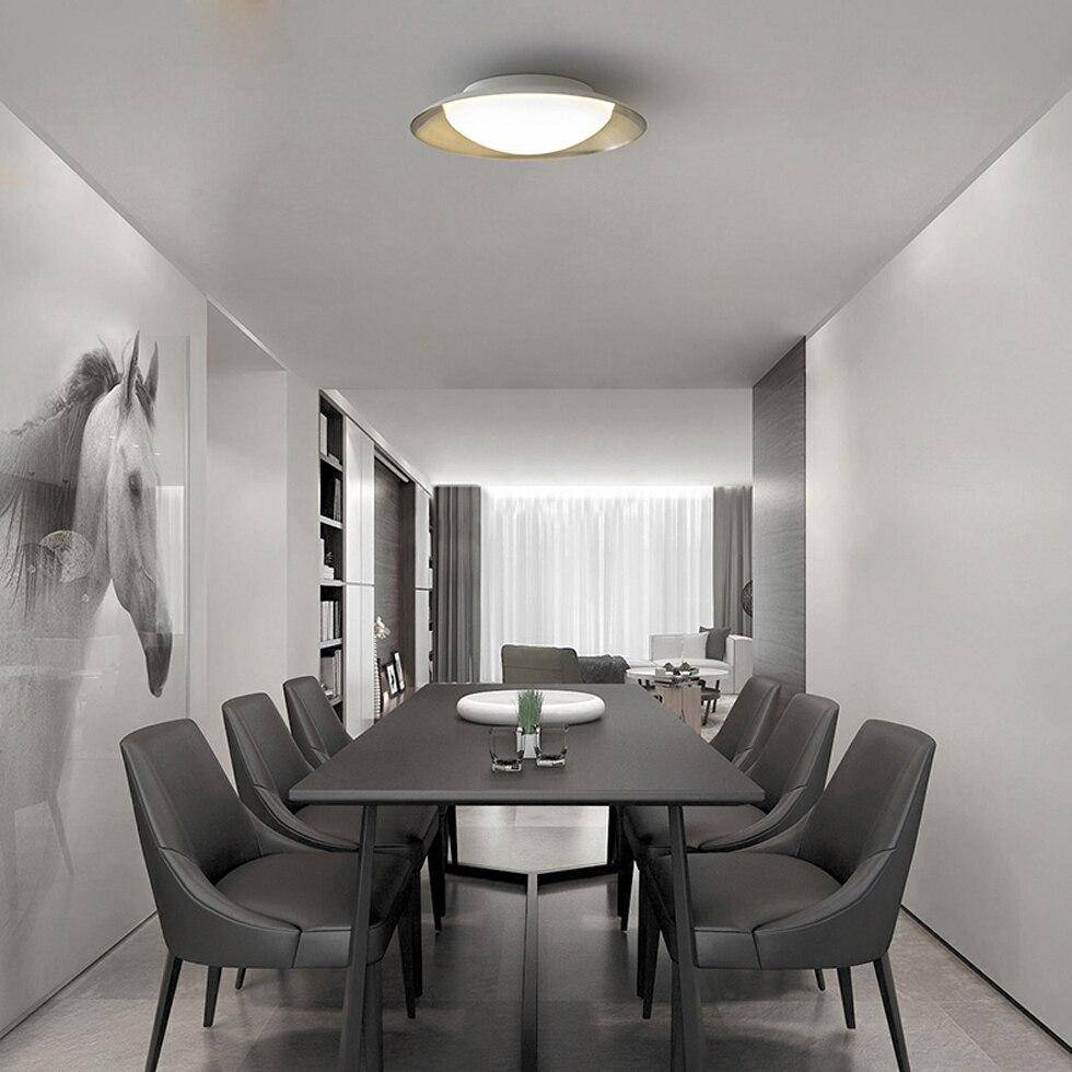 Plafonnier moderne LED avec abat-jour arrondi et boule lumineuse - vue 5 sur 19