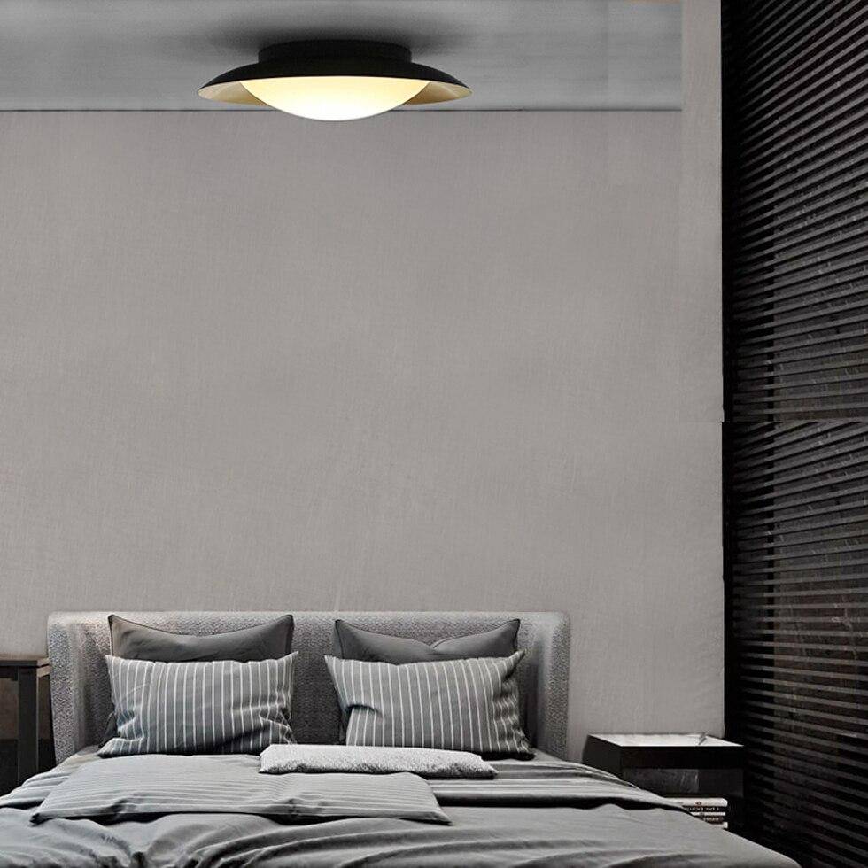 Plafonnier moderne LED avec abat-jour arrondi et boule lumineuse - vue 4 sur 19