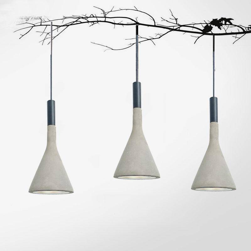 pendant light LED design with lampshade conical cement