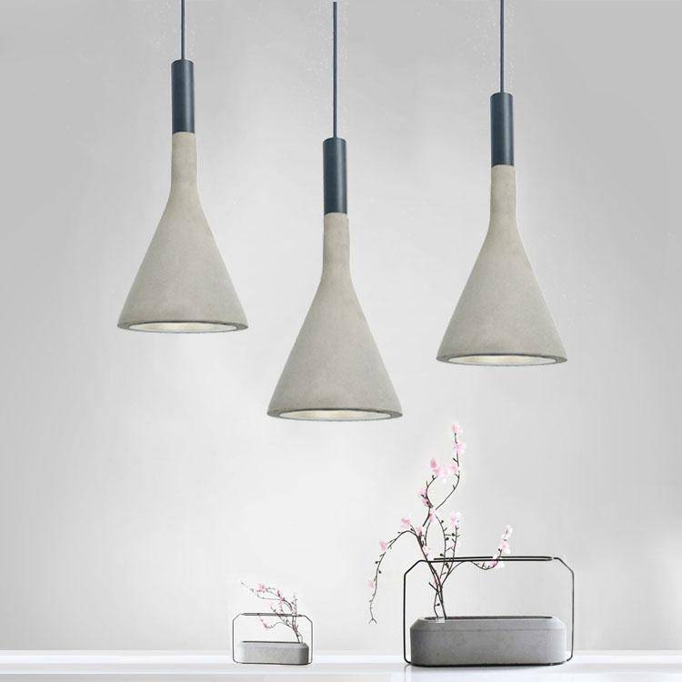 pendant light LED design with lampshade conical cement