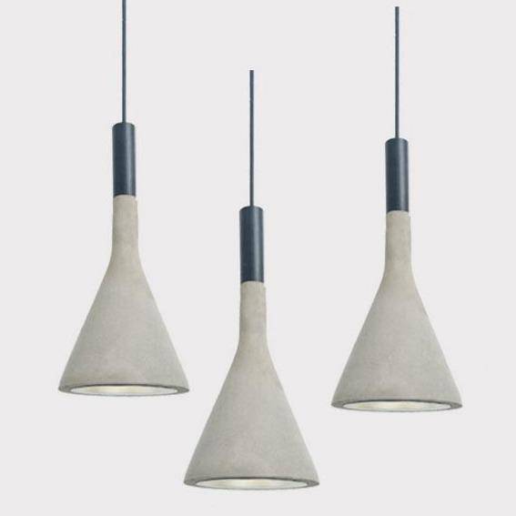 pendant light LED design with lampshade conical cement