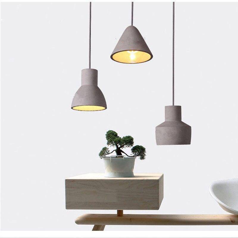 pendant light LED design with lampshade rounded cement