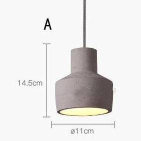 Suspension design à LED avec abat-jour arrondie en ciment